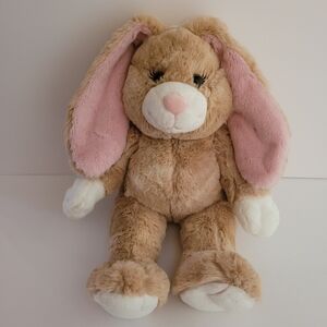 BUILD A BEAR Bunny Rabbit Tan Cinnamon Swirl Floppy Ears Eyelashes Sound Cuddly